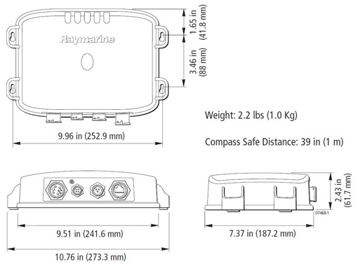 Raymarine DSM30 Sizes